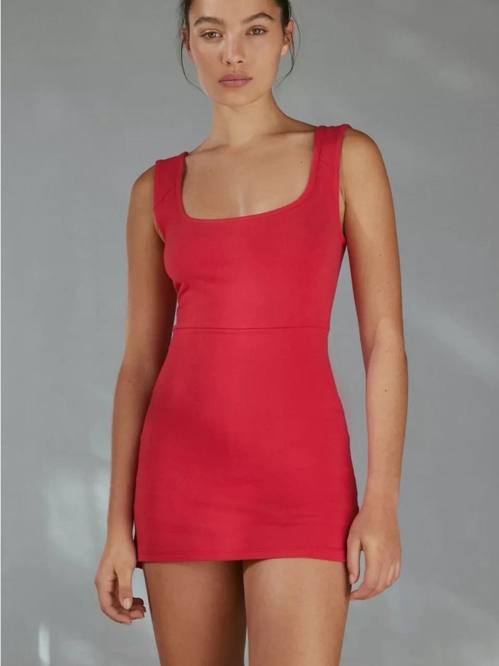 UO| Out From Under Women's Scoop Neck Red Tank Slip